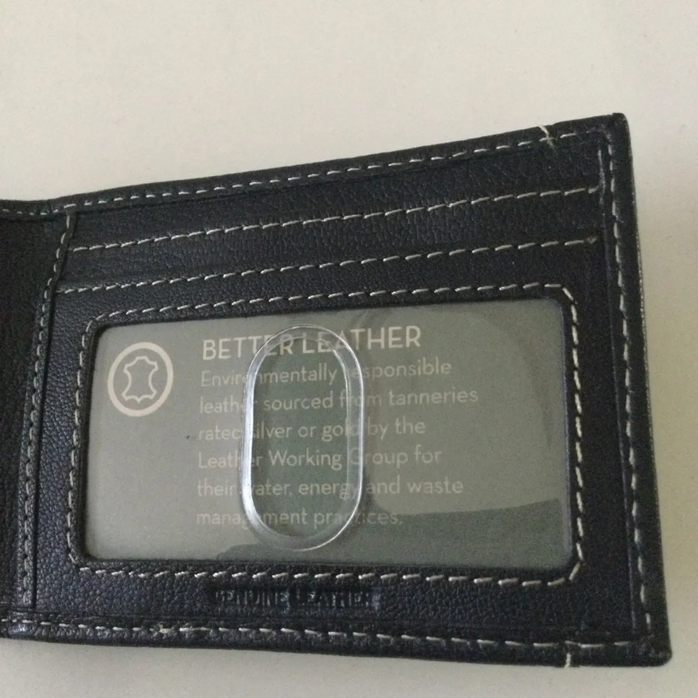 TIMBERLAND BLIX LEATHER WALLET WITH MONEY CLIP BLACK NWOT
